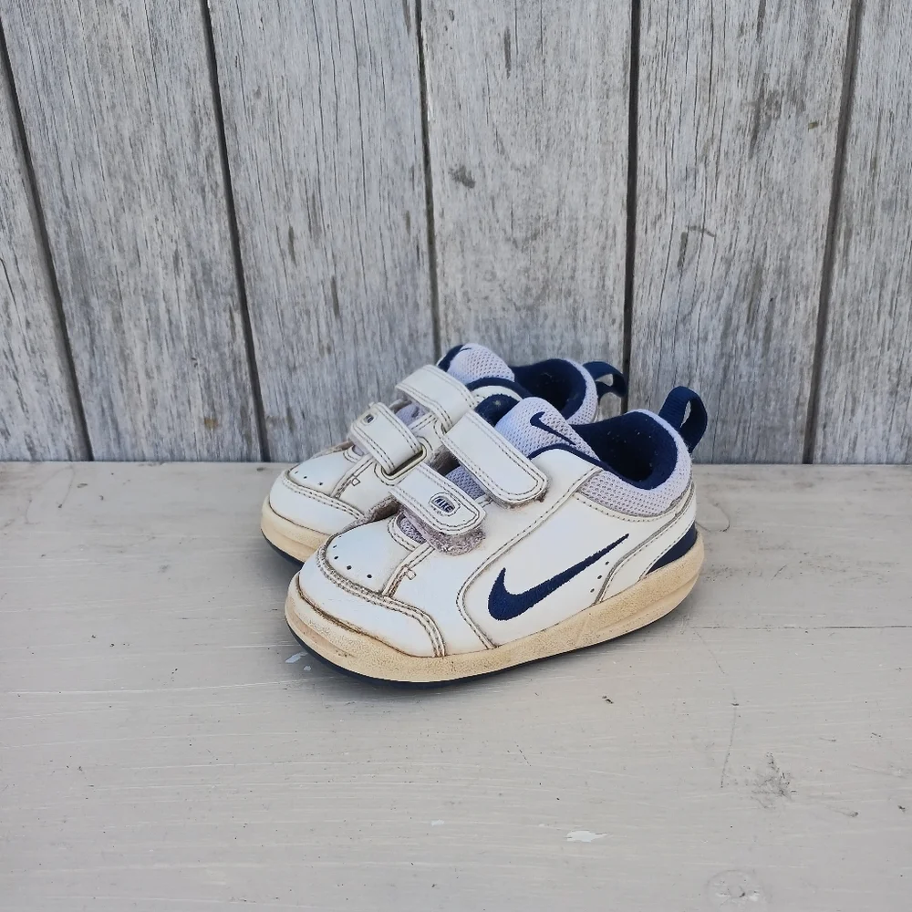 Nike Little‎ Pico III White Blue Sneakers Shoes Toddler Baby Size US 5 CW